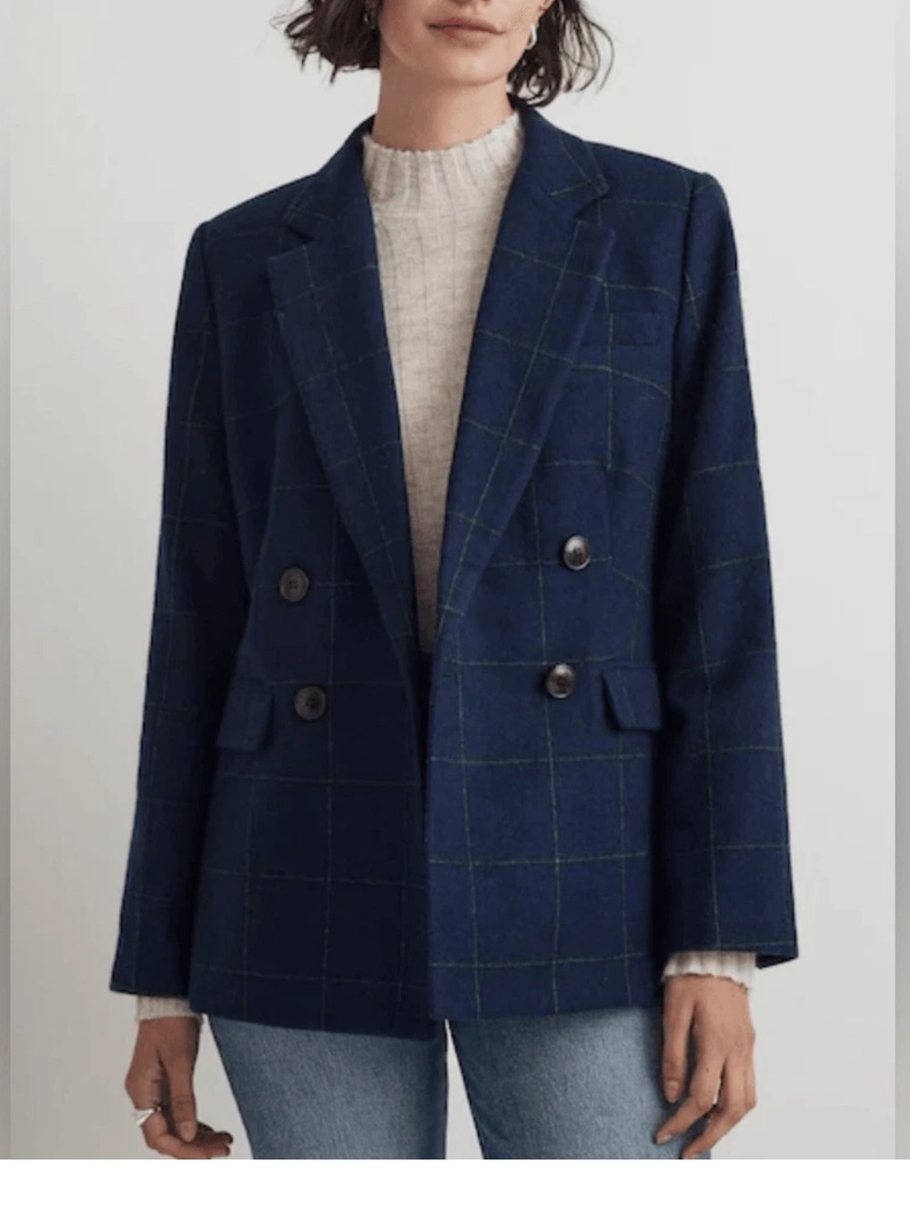 NWT MADEWELL ROSEDALE BLAZER WINDOWPANE WOOL 10